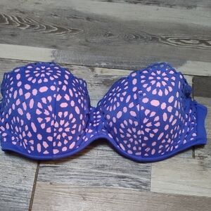 5/$25 SALE Shade & Shore 34D Purple Light Push Up Bikini Pink Lining
